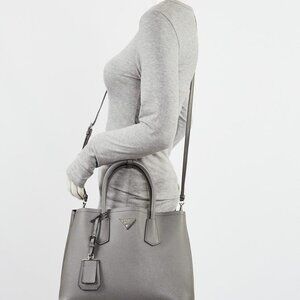 Prada Marmo Saffiano Lux Leather Double Handle Small Tote Bag